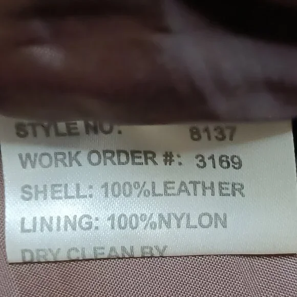 Margaret Godfrey Leather Pants Womens 14 Brown Straight Leg Lined Biker Rocker - Picture 9 of 11